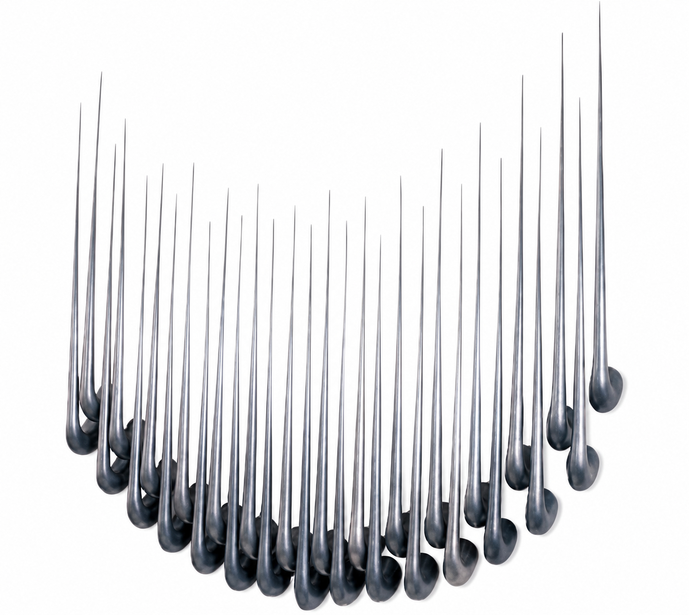 Untitled, 1998, Cast Aluminum. 30 pieces. 43.5" (111cm) long. Wall space: 63" x 59" (160cm x 150cm). Edition of 3. - Sculpture by Tom Bell